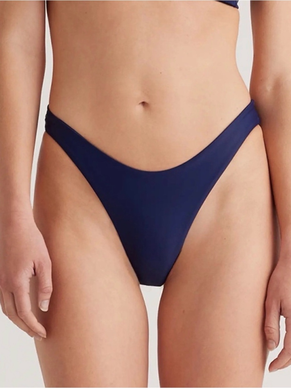 Quince Women's Navy High-Cut Bikini Bottom Medium